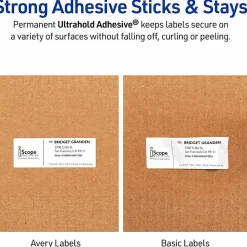 Avery® WeatherProof Mailing Labels with TrueBlock Technology, AVE5522, Permanent Adhesive, White, Polyester, 14 Per Sheet, Pack Of 700