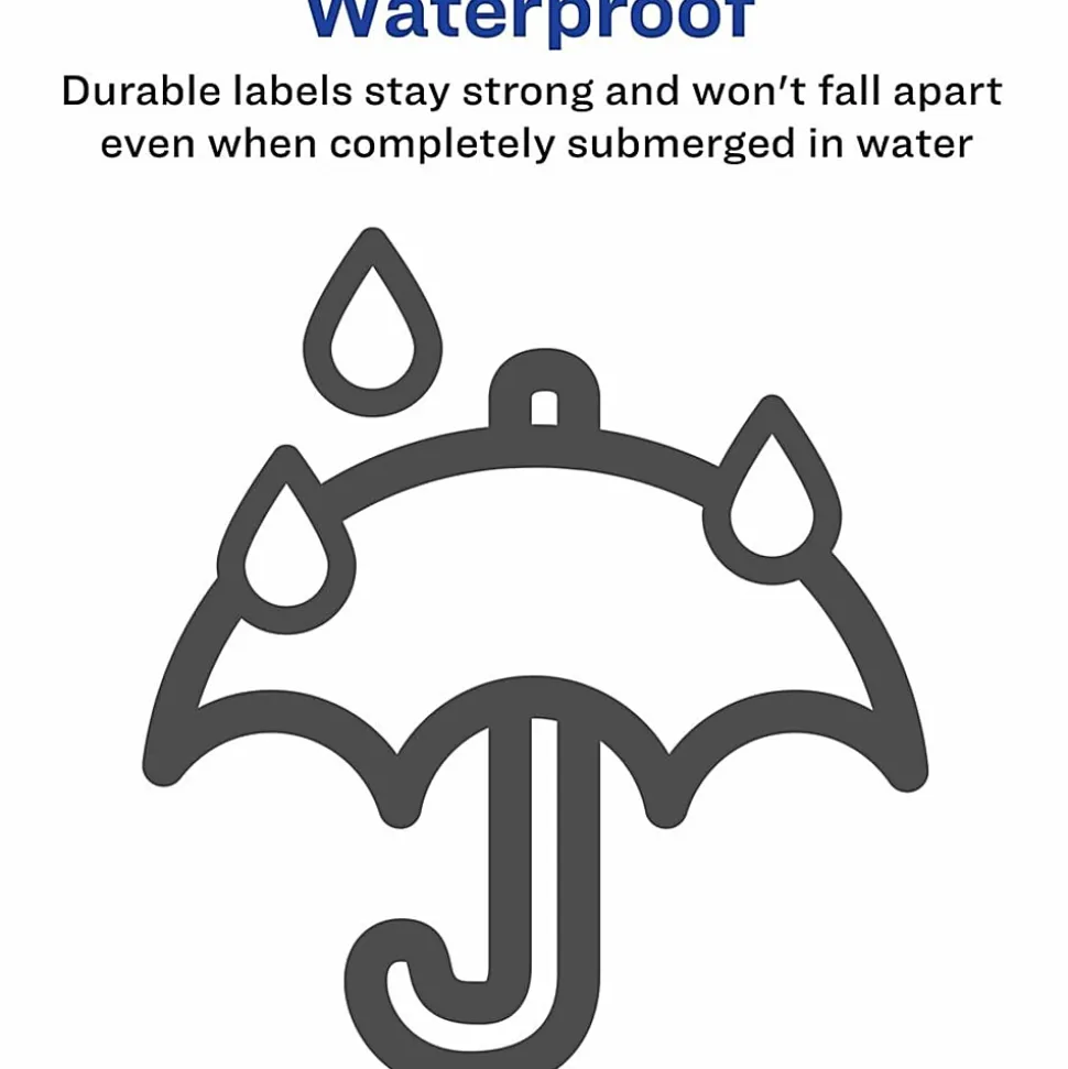 Avery® WeatherProof Mailing Labels With TrueBlock Technology, 95523, 2" x 4", White, Pack Of 5,000