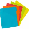 Avery® Write & Erase Durable Plastic Dividers With Pockets, 8-1/2" x 11", Multicolor, Pack Of 5 Dividers