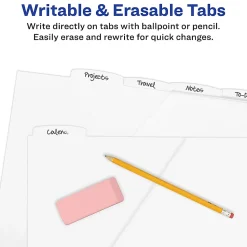 Avery® Write & Erase Durable Plastic Divider With Pocket, 5 Tabs, 9 1/4