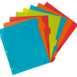 Avery® Write & Erase Durable Plastic Dividers With Pockets, 8-1/2" x 11", Multicolor Brights, Pack Of 8 Dividers
