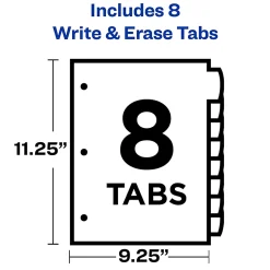 Avery® Write & Erase Durable Plastic Dividers With Pockets, 8-1/2