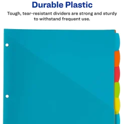 Avery® Write & Erase Durable Plastic Dividers With Pockets, 8-1/2
