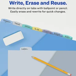 Avery® Write & Erase Pocket Plastic Dividers For 3 Ring Binders, 9-1/4