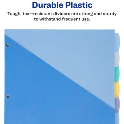 Avery® Write & Erase Pocket Plastic Dividers For 3 Ring Binders, 9-1/4