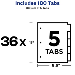 Avery® Write-On Paper Dividers For 3 Ring Binders, 8.5