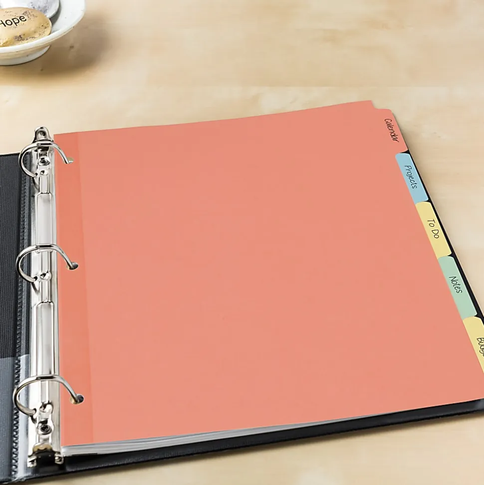 Avery® Write-On Paper Dividers For 3 Ring Binders, 8.5" x 11", 5-Tab Set, Multicolor, Pack Of 36 Sets