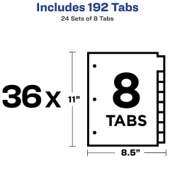 Avery® Write-On Paper Dividers For 3 Ring Binders, 8.5