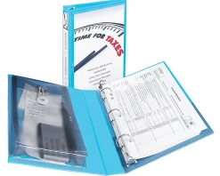 Avery® 5-1/2" x 8-1/2" Mini Durable View Protect & Store™ Binder, 1" Round Rings, Aqua, 1 Mini Binder