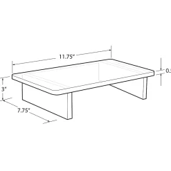 Azar Displays Deluxe Acrylic Monitor Riser Display, 3”H x 11-3/4”W x 7-3/4”D, Clear