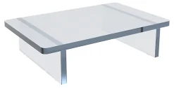 Azar Displays Deluxe Acrylic Monitor Riser Display, 3”H x 11-3/4”W x 7-3/4”D, Clear