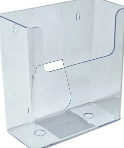 Azar Displays Desktop/Wall-Mount File Holders, 9-1/2"H x 8-7/8"W x 4-1/4"D, Clear, Pack Of 4 Holders