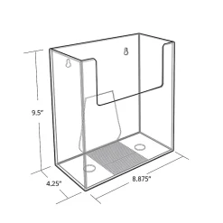 Azar Displays Desktop/Wall-Mount File Holders, 9-1/2"H x 8-7/8"W x 4-1/4"D, Clear, Pack Of 4 Holders