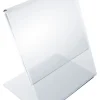 Azar Displays L-Shaped Acrylic Sign Holders, 4"H x 3"W x 3"D, Clear, Pack Of 10 Holders