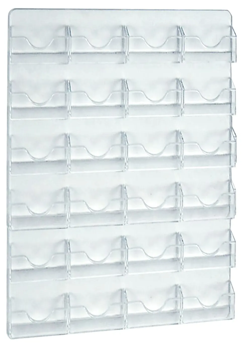 Azar Displays 24-Pocket Wall-Mount Business Card Holders, 18"H x 15-5/8"W x 1"D, Clear, Pack Of 2 Holders