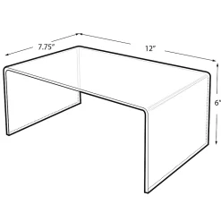 Azar Displays Riser Displays, 6"H x 12"W x 7 3/4"D, Clear, Pack Of 4