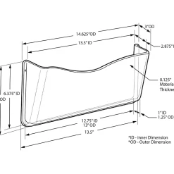 Azar Displays Single-Pocket Wall Files, Adhesive Tape Mount, 7