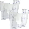 Azar Displays Single Vertical Pocket Wall Mount File Holders, 10”H x 10-1/2”W x 3-3/4”D, Clear, Pack Of 2 Holders