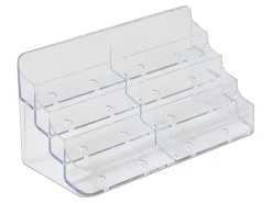 Azar Displays 4-Tier Acrylic Business/Gift Card Holders, Clear, Pack Of 2 Card Holders