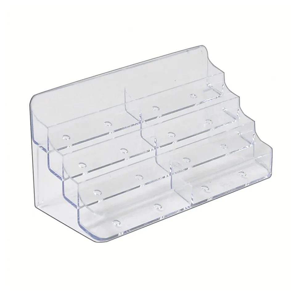 Azar Displays 4-Tier Acrylic Business/Gift Card Holders, Clear, Pack Of 2 Card Holders