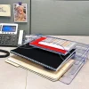 Azar Displays 3-Tier File And Brochure Desktop Wall Organizer With Dividers, 11-1/2"H x 3-1/2"W x 13-3/8"D, Clear