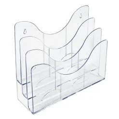 Azar Displays 3-Tier File And Brochure Desktop Wall Organizer With Dividers, 11-1/2