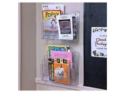Azar Displays 3-Tier File And Brochure Desktop Wall Organizer With Dividers, 11-1/2