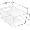 Azar Displays Tote Bins With Handles, X-Large, Clear, Pack Of 4 Bins
