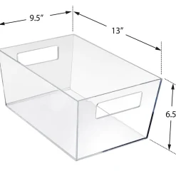 Azar Displays Tote Bins With Handles, X-Large, Clear, Pack Of 4 Bins