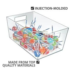 Azar Displays Tote Bins With Handles, X-Large, Clear, Pack Of 4 Bins