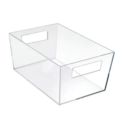 Azar Displays Tote Bins With Handles, X-Large, Clear, Pack Of 4 Bins