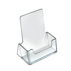 Azar Displays Vertical Acrylic Business/Gift Card Holders, 2.75"H x 2.5"L x 1.375"W, Clear, Pack Of 10