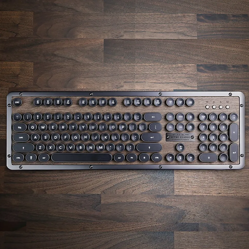 Azio Retro Classic Wireless Keyboard, Full Size, Elwood