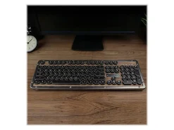Azio Retro Classic Wireless Keyboard, Full Size, Elwood