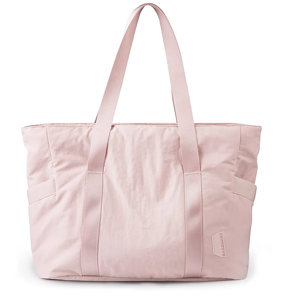 BAGSMART Nylon Zoraesque Tote, 12-1/2”H x 15-1/4”W x 6”D, Pink