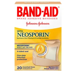 Band-Aid® Brand Antibiotic Bandages, Assorted Sizes, Box Of 20