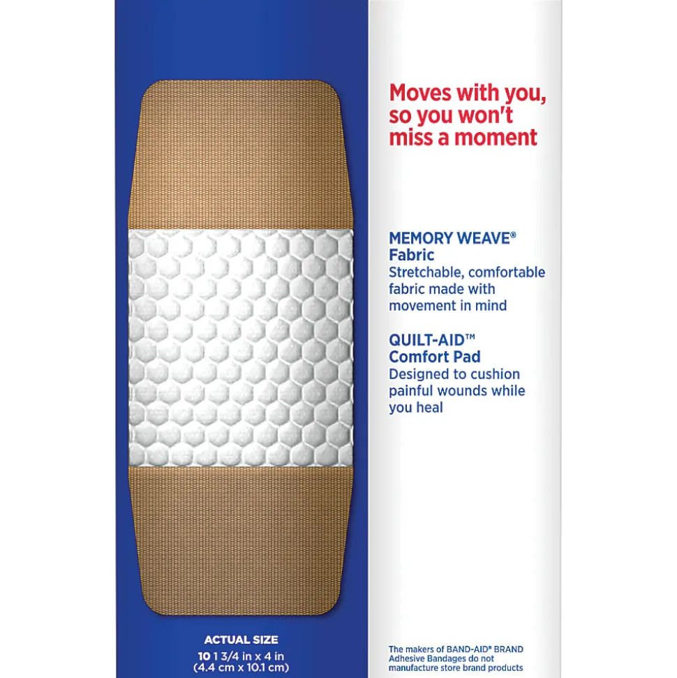 Band-Aid® Brand Flexible Fabric Extra-Large Bandages, Box Of 10