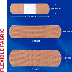 Band-Aid Brand Flexible Fabric Adhesive Bandages, Assorted, Box of 100 Bandages
