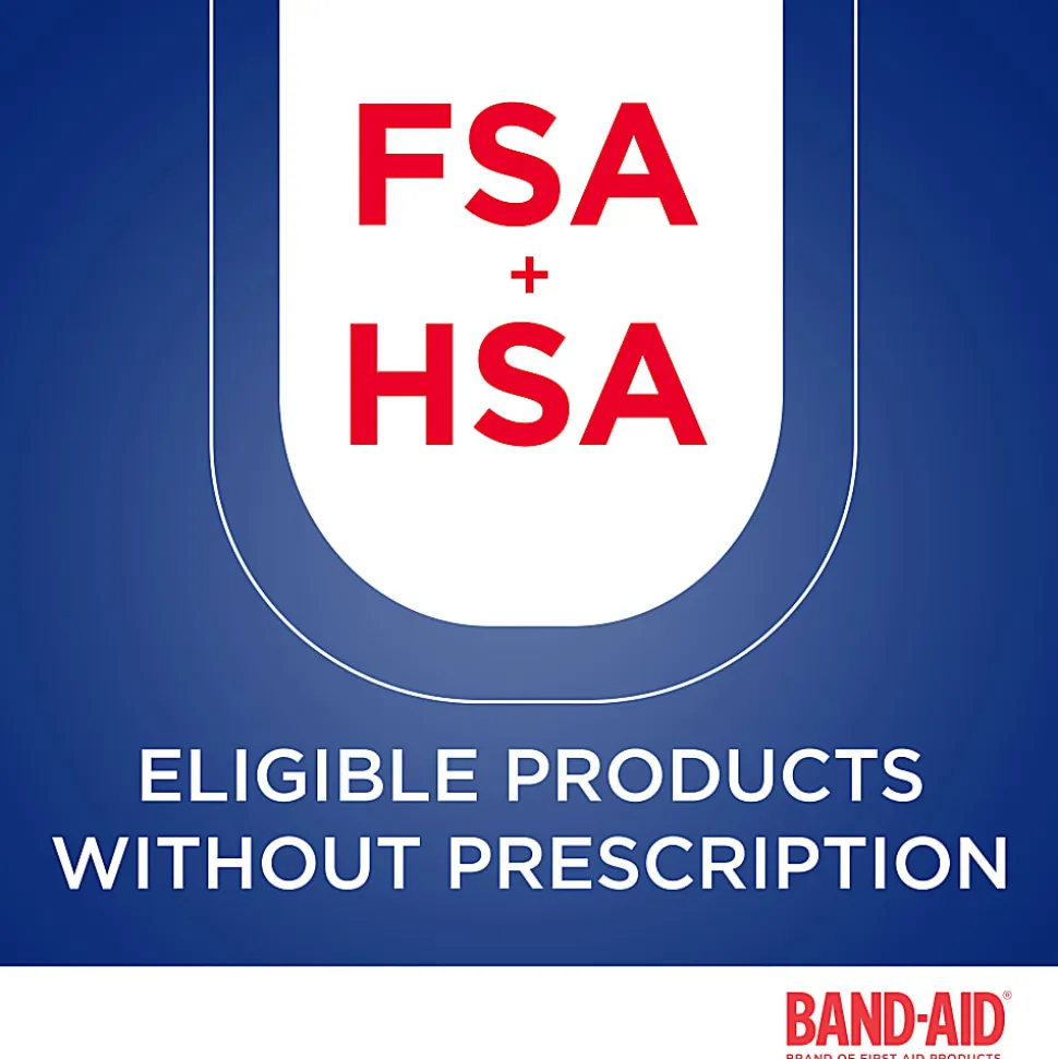 Band-Aid Brand Flexible Fabric Adhesive Bandages, Assorted, Box of 100 Bandages