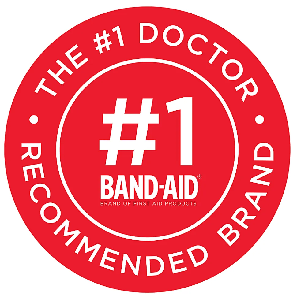 Band-Aid Brand Flexible Fabric Adhesive Bandages, Assorted, Box of 100 Bandages