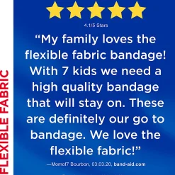 Band-Aid® Brand Flexible Fabric Adhesive Bandages, All One Size, 1