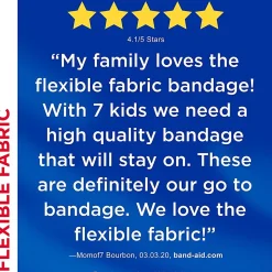 Band-Aid Flexible Fabric Adhesive Bandage, 1", Beige, 100/Box, Case Of 12 Boxes