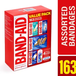 Band-aid® Value Pack, Assorted Sizes, Pack Of 163 Bandages