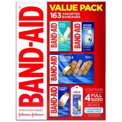 Band-aid® Value Pack, Assorted Sizes, Pack Of 163 Bandages