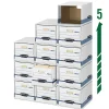 Bankers Box® File/Cube™ Storage Box Shells, Letter/Legal, 15" x 12" x 10", 60% Recycled, White/Blue, Pack Of 6