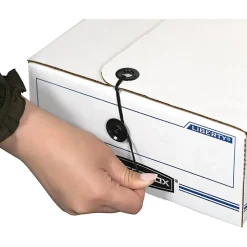 Bankers Box® LIBERTY® Check and Form Boxes, 9.25" x 15" x 4.25", White/Blue, 12/Carton