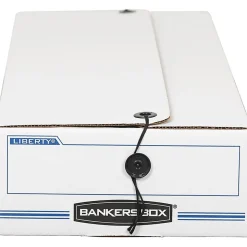 Bankers Box® LIBERTY® Check and Form Boxes, 9.25" x 15" x 4.25", White/Blue, 12/Carton