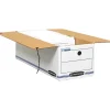 Bankers Box® Liberty® Corrugated Storage Boxes, 7 1/2" x 9" x 24 1/4", White/Blue, Case Of 12