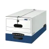 Bankers Box® Liberty® FastFold® Medium-Duty Storage Boxes, Letter Size, 24" x 12" x 10", White/Blue, Case Of 12 - 00011