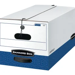 Bankers Box® Liberty® FastFold® Heavy-Duty Storage Boxes, Letter Size, White/Blue, 24“ x 15